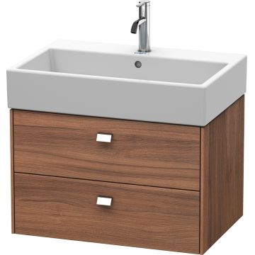 Dulap baza suspendat Duravit Brioso 684x442mm cu doua sertare nuc natur manere crom