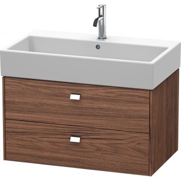 Dulap baza suspendat Duravit Brioso 784x442mm cu doua sertare nuc inchis decor manere crom