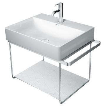 Consola metalica suspendata pentru lavoar Duravit DuraSquare 665x451mm cu port-prosop reversibil fara raft crom