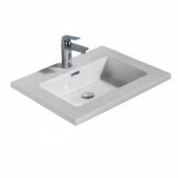 Lavoar incastrat Wellis Monaco 60 cm, alb lucios - Dimensiune 60 cm