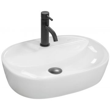 Lavoar pe blat ceramic Rea Carina , 50 cm, alb