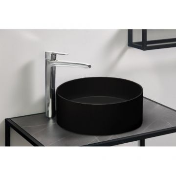 Lavoar pe blat Deante Silia din granit 36 cm, negru - Dimensiune 36 cm