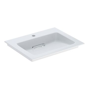 Lavoar pe mobilier, Geberit, One, scurgere speciala, 60 cm, alb