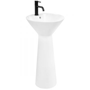 Lavoar stativ ceramic Rea River, 44 cm, alb lucios