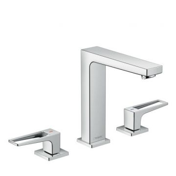 Baterie lavoar Hansgrohe Metropol 160 din 3 elemente ventil push-open cu levier decupat