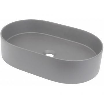Lavoar oval din granit Deante Silia, gri metalic - Culoare Gri metalic