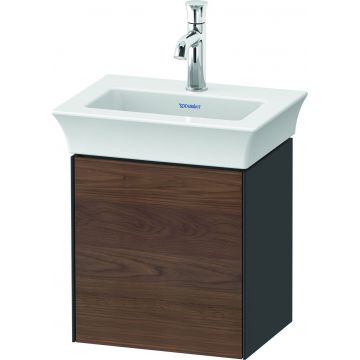 Dulap baza Duravit White Tulip cu 1 usa pentru lavoar 45cm American Walnut Solid Wood