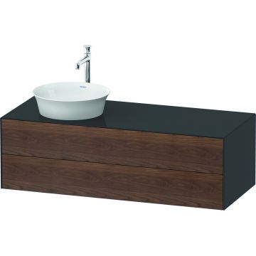 Dulap baza Duravit White Tulip cu 2 sertare pentru lavoar tip bol 130cm American Walnut Solid Wood