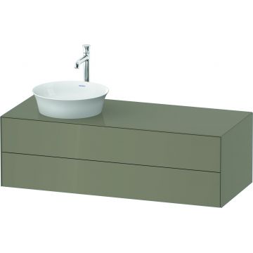 Dulap baza Duravit White Tulip cu 2 sertare pentru lavoar tip bol 130cm Stone Grey High Gloss