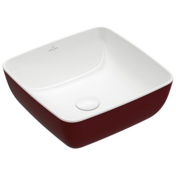 Lavoar tip bol Villeroy & Boch Artis 41cm fara orificiu baterie fara preaplin montare pe blat Bordeaux