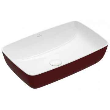 Lavoar tip bol Villeroy & Boch Artis 58x38cm fara orificiu baterie fara preaplin montare pe blat Bordeaux