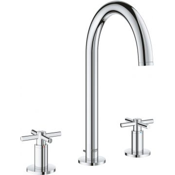 Baterie lavoar Grohe Atrio M din 3 elemente ventil pop-up manere cruce crom