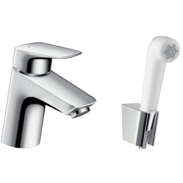 Baterie lavoar Hansgrohe Logis cu dus tip bideu pentru igiena intima fara ventil