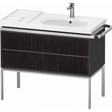 Dulap baza pe pardoseala Duravit Aurena 984 x 492mm pentru lavoar cu doua sertare orientare dreapta inclus portprosop riflaj Ebony mat