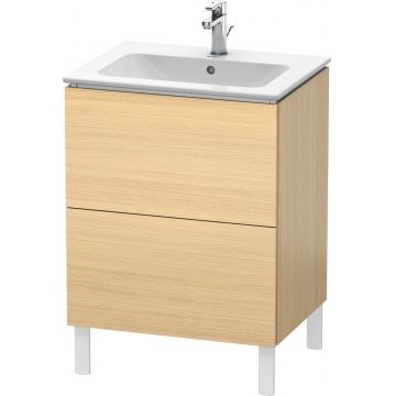 Dulap baza pe pardoseala Duravit L-Cube cu doua sertare 62cm furnir stejar mediteraneean