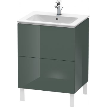 Dulap baza pe pardoseala Duravit L-Cube cu doua sertare 62cm gri Dolomiti lucios