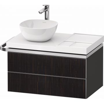 Dulap baza suspendat Duravit Aurena 784 x 492mm pentru blat ceramic cu doua sertare orientare stanga inclus portprosop riflaj Ebony mat