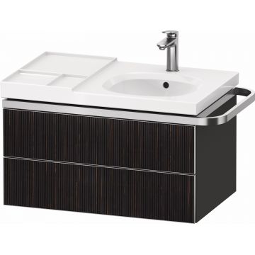 Dulap baza suspendat Duravit Aurena 784 x 492mm pentru lavoar cu doua sertare orientare dreapta inclus portprosop riflaj Ebony mat