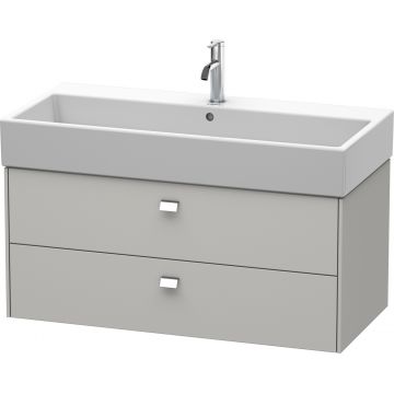 Dulap baza suspendat Duravit Brioso 984x442mm cu doua sertare gri ciment mat manere crom