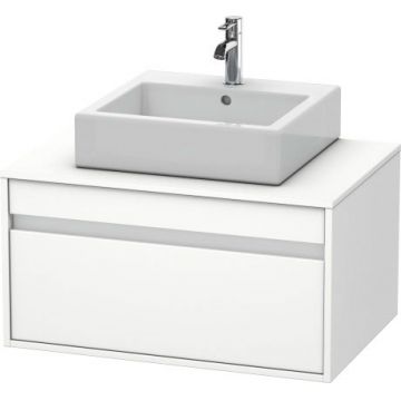 Dulap baza suspendat Duravit Ketho cu 1 sertar 80x55cm pentru lavoar pe blat alb mat decor