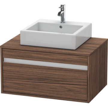 Dulap baza suspendat Duravit Ketho cu 1 sertar 80x55cm pentru lavoar pe blat nuc inchis decor