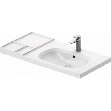 Lavoar Duravit Aurena 100x50cm HygieneGlaze Plus montare pe mobilier orientare dreapta ventil ceramic inclus alb