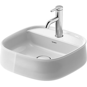 Lavoar Duravit Zencha 42x42cm cu platforma baterie montare pe blat fara preaplin DuraCeram WonderGliss alb