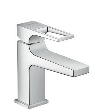 Baterie lavoar Hansgrohe Metropol 100 ventil push-open cu levier decupat pipa 127 mm