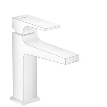 Baterie lavoar Hansgrohe Metropol 110 ventil push-open alb mat