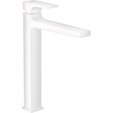 Baterie lavoar Hansgrohe Metropol 260 ventil push-open pentru lavoar tip bol alb mat