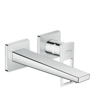 Baterie lavoar Hansgrohe Metropol de perete  pipa 225mm  fara ventil  cu levier decupat  necesita corp incastrat