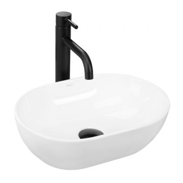 Lavoar ceramic pe blat Rea Amelia Mini, 38 cm, alb