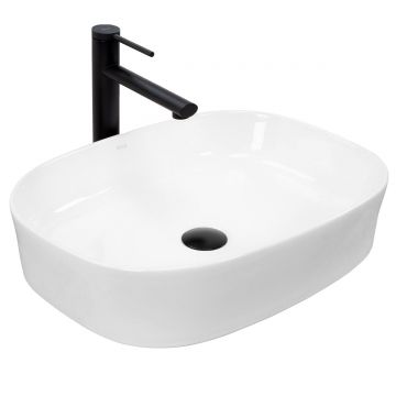 Lavoar ceramic pe blat Rea Angie, 52 cm, alb