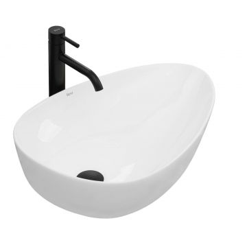 Lavoar ceramic pe blat Rea Greta, 56 cm, alb