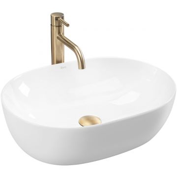 Lavoar ceramic pe blat Rea Lisa, 49 cm, alb