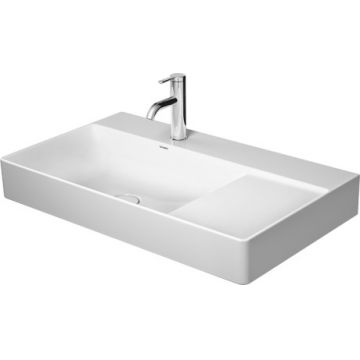 Lavoar Duravit DuraSquare 80x47cm montare pe mobilier cuva stanga WonderGliss alb