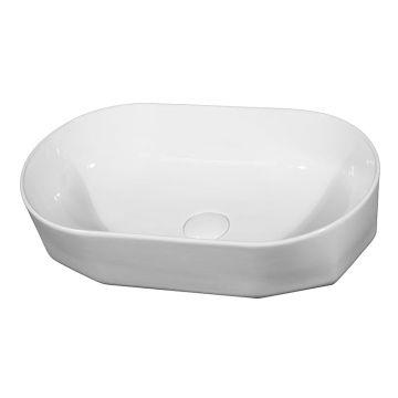 Lavoar pe blat Ariel Fluminia, 55x31 cm, oval, alb