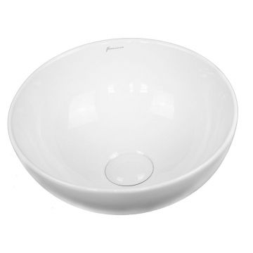 Lavoar pe blat Round Fluminia, rotund, 33 cm, alb